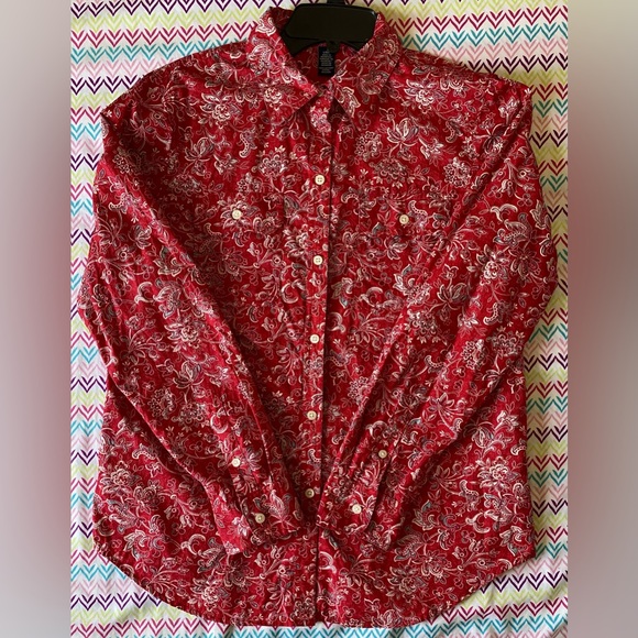 Red Paisley Button-Up Shirt - Picture 1 of 11